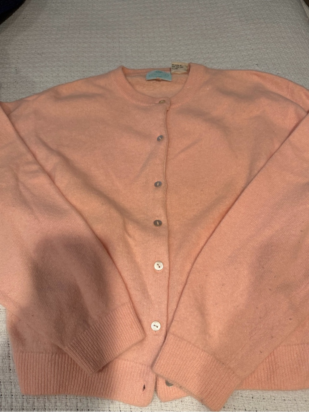 Tocca Peach Pink Button-Front Cardigan